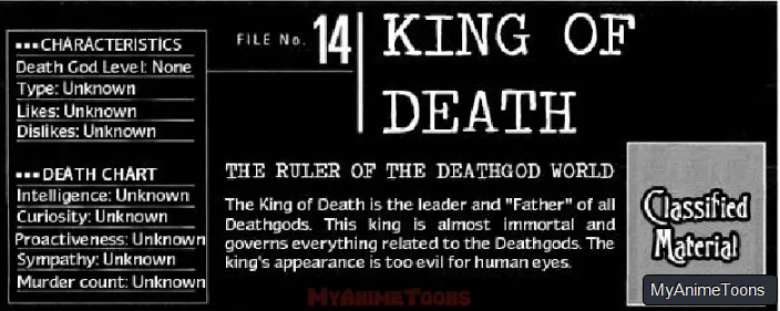 King Of Death Shinigami Bio Details Manga Death Note