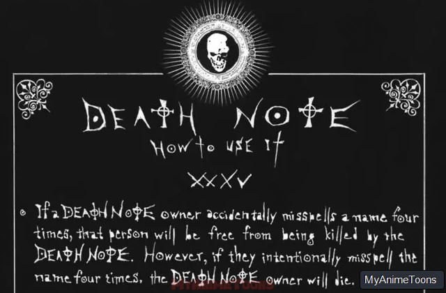 Misspelled Names Rule In Death Note