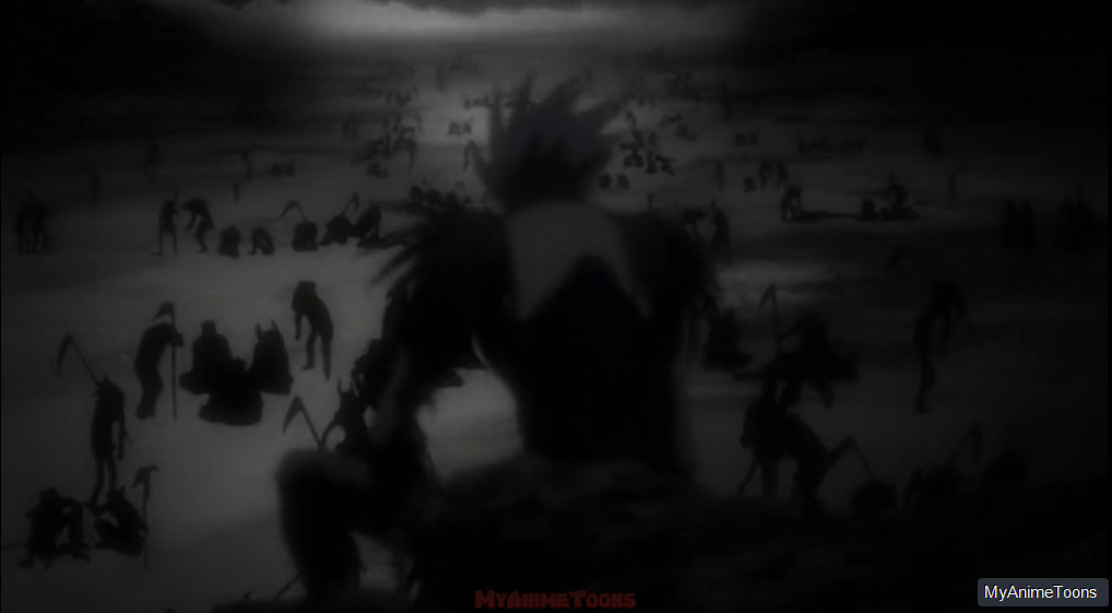 Shinigami Ryuk in his Realm World in Death Note